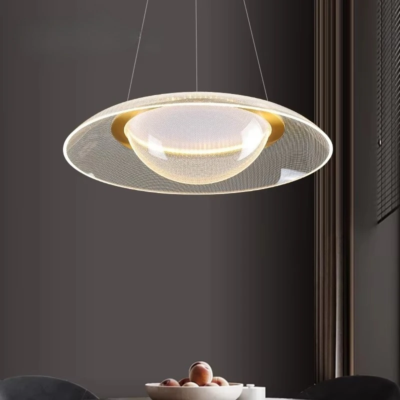 

Light Luxury Minimalist Bedroom Pendant Light Creative Modern Circular Lighting Fixtures Atmospheric Living Room Lights
