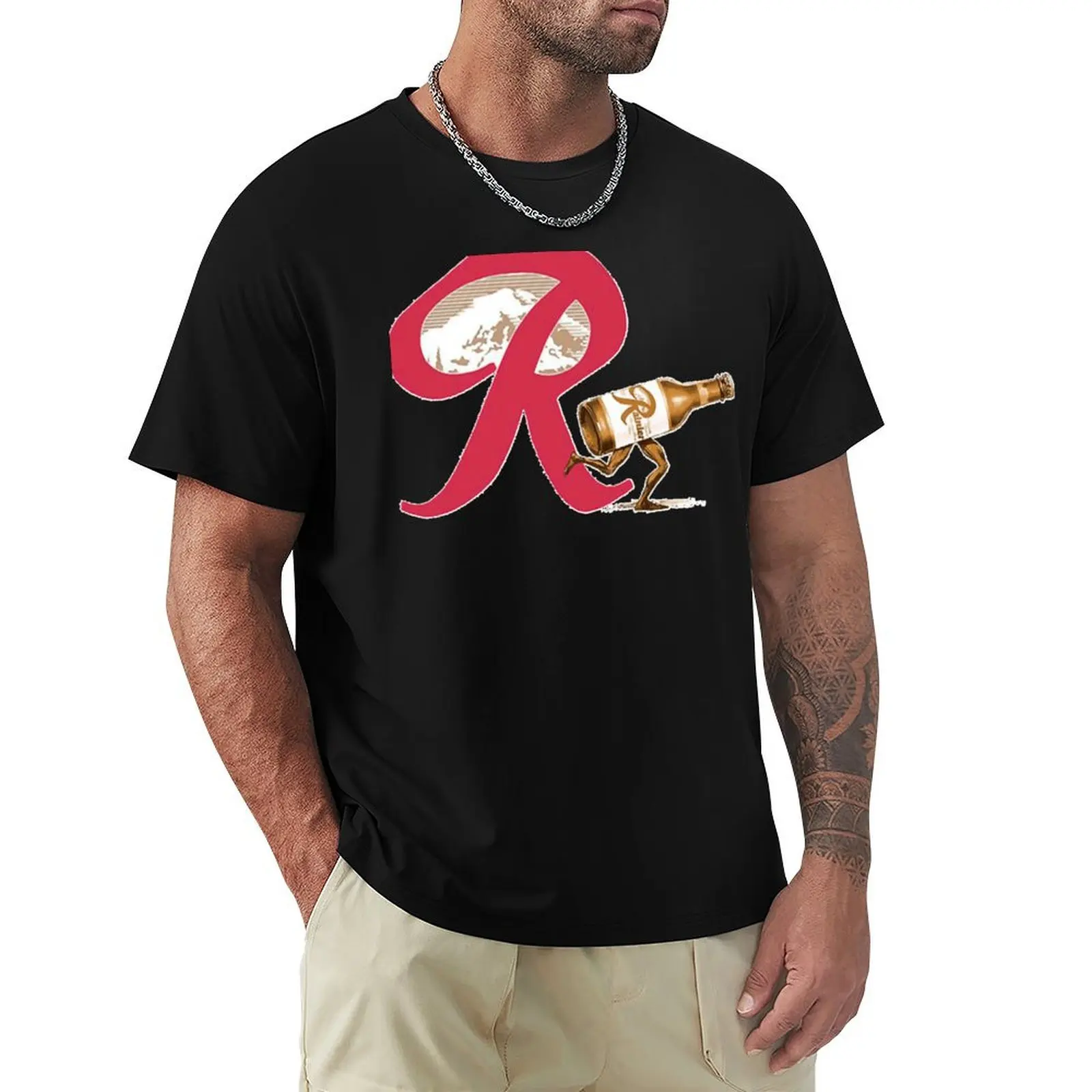 Retro Brewery Rainier Logos T-Shirt Casual Trendy Streetwear Tee Shirt