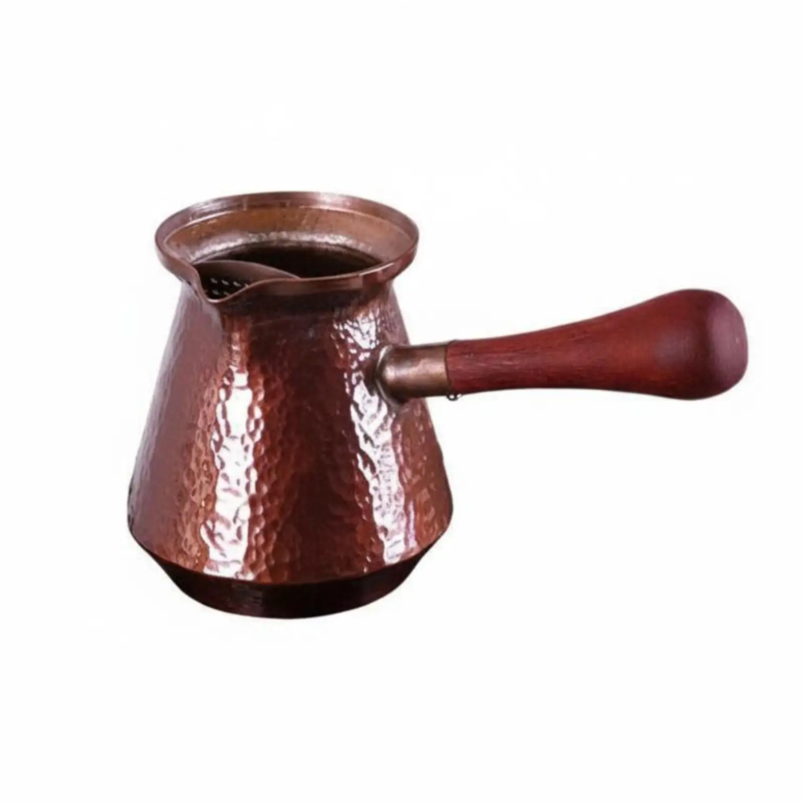 800ml Stovetop Copper Kettle Retro Style Side Handle Tea Pot Elegant Pattern Copper Tea Kettle for Indoor