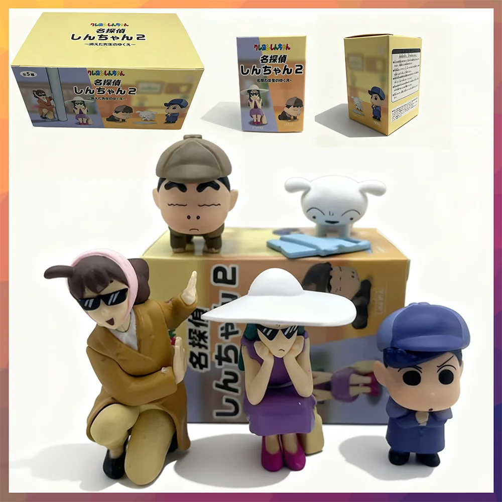 Nuevo Crayon Shinchan caja ciega de juguete estilo de detective Misa Matsuzaka Ume Toru Kazama Shirob muñeca modelo juguetes regalos para niños