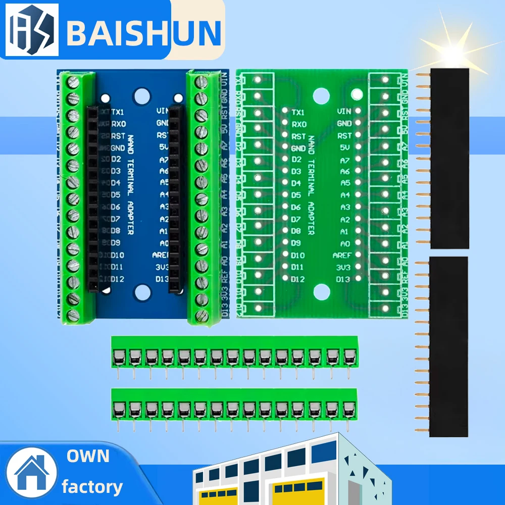 1 ~ 10PCS NANO V3.0 Controller Terminal อะแดปเตอร์บอร์ดขยาย NANO IO Shield Simple Extension สําหรับ Arduino AVR ATMEGA328P