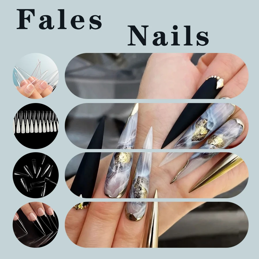 

Fashion Trend DIY False Nails Acrylic Semi Cover Reusable Press on Nails Artistic Atmosphere Natural Beauty Nail Art 60pcs