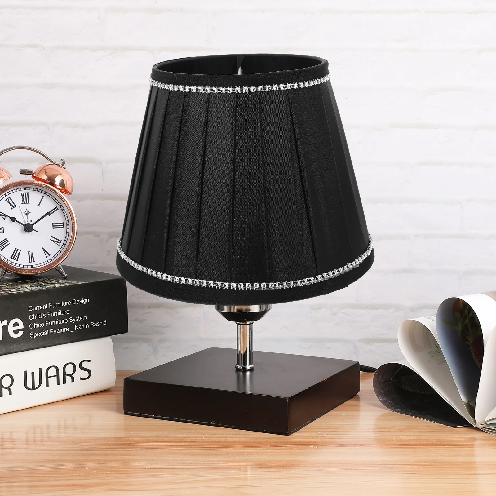 

Pendant Lamp Shade Pleated Light Shades for Table Lamps Mushroom Black Child Desktop Warm Atmosphere Premium Materials Durable