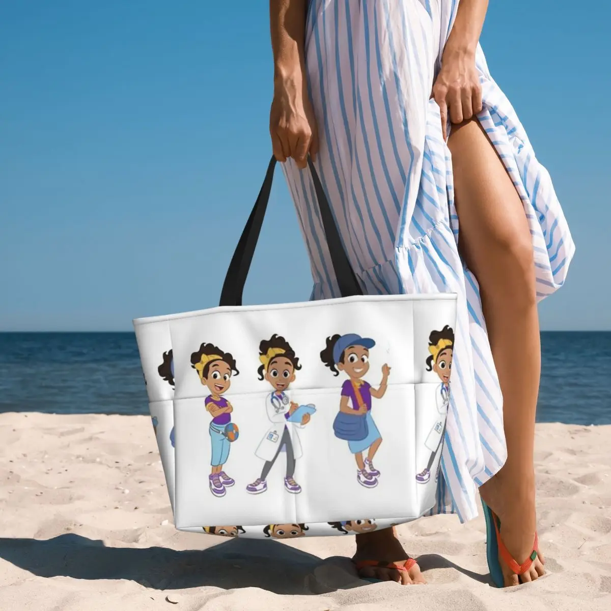 Meekah And Blippi Beach Tote Bag Sport Gym Yoga Duffle Large Tote Bag Women Travel Bag Fitness bag