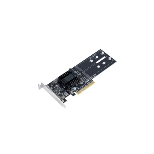 

M.2 SSD Adapter Storage Bay Adapter Expansion Slot to 2 x M.2 Card PCIe 2.0 Designed to supercharge NAS I/O performance M2D18