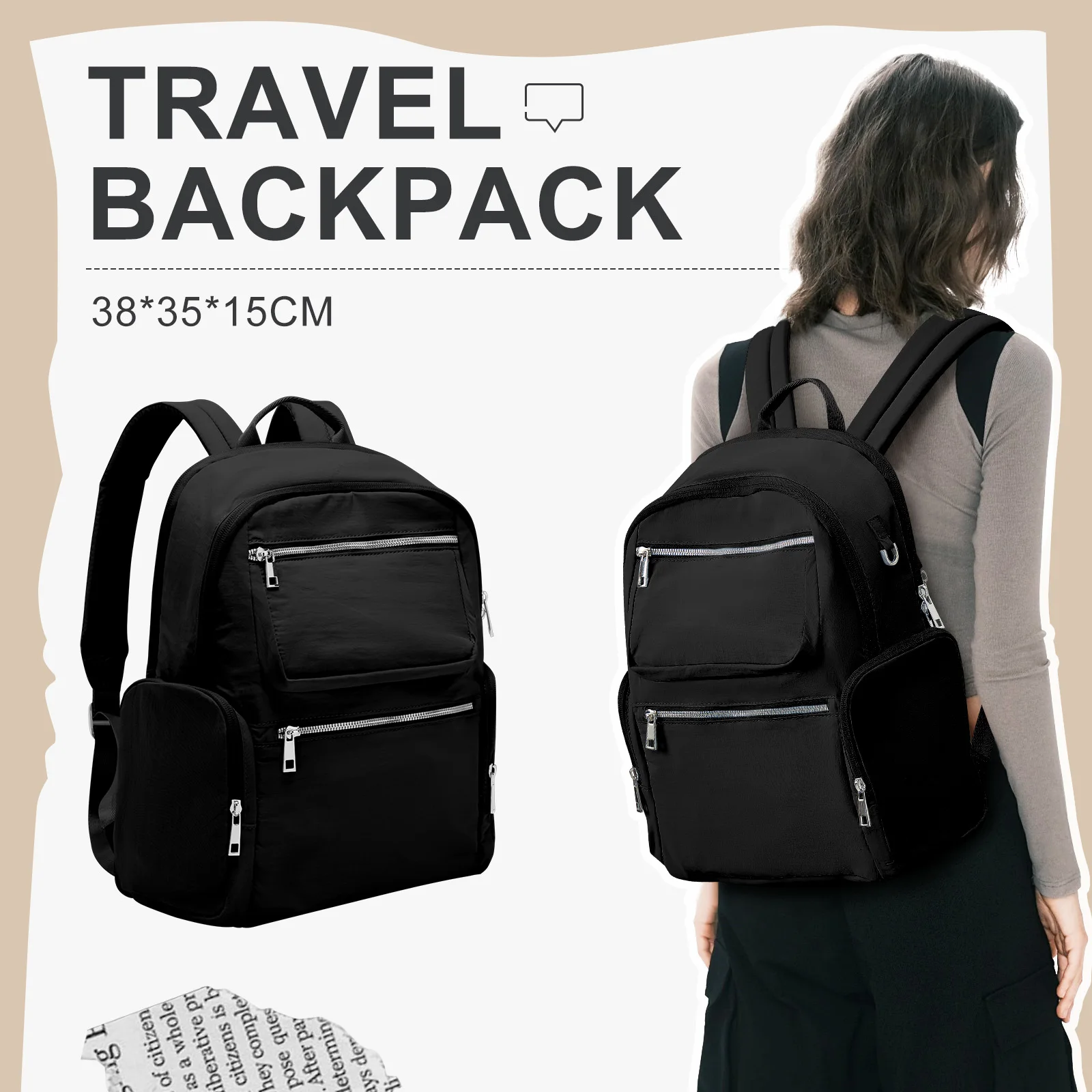 

Women Travel Backpack Suitable for Work, Commuting, Fashion Lightweight Casual Campus Backpack Laptop Backpack, College Girl Bag