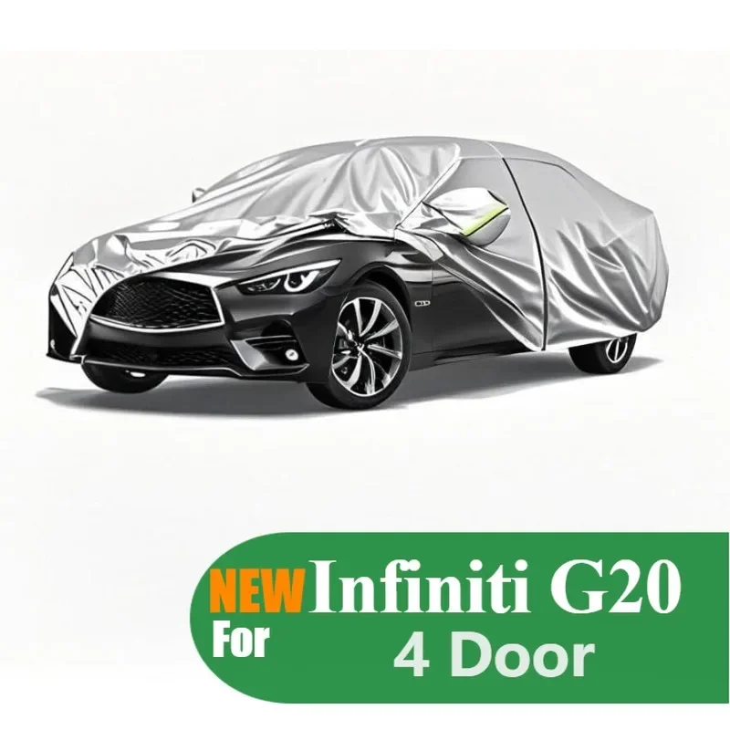 

5-Layer All-Weather Waterproof Full Car Cover for Infiniti G20 4 Door Waterproof Sun Rain Snow Protection Silver Oxford Fabric