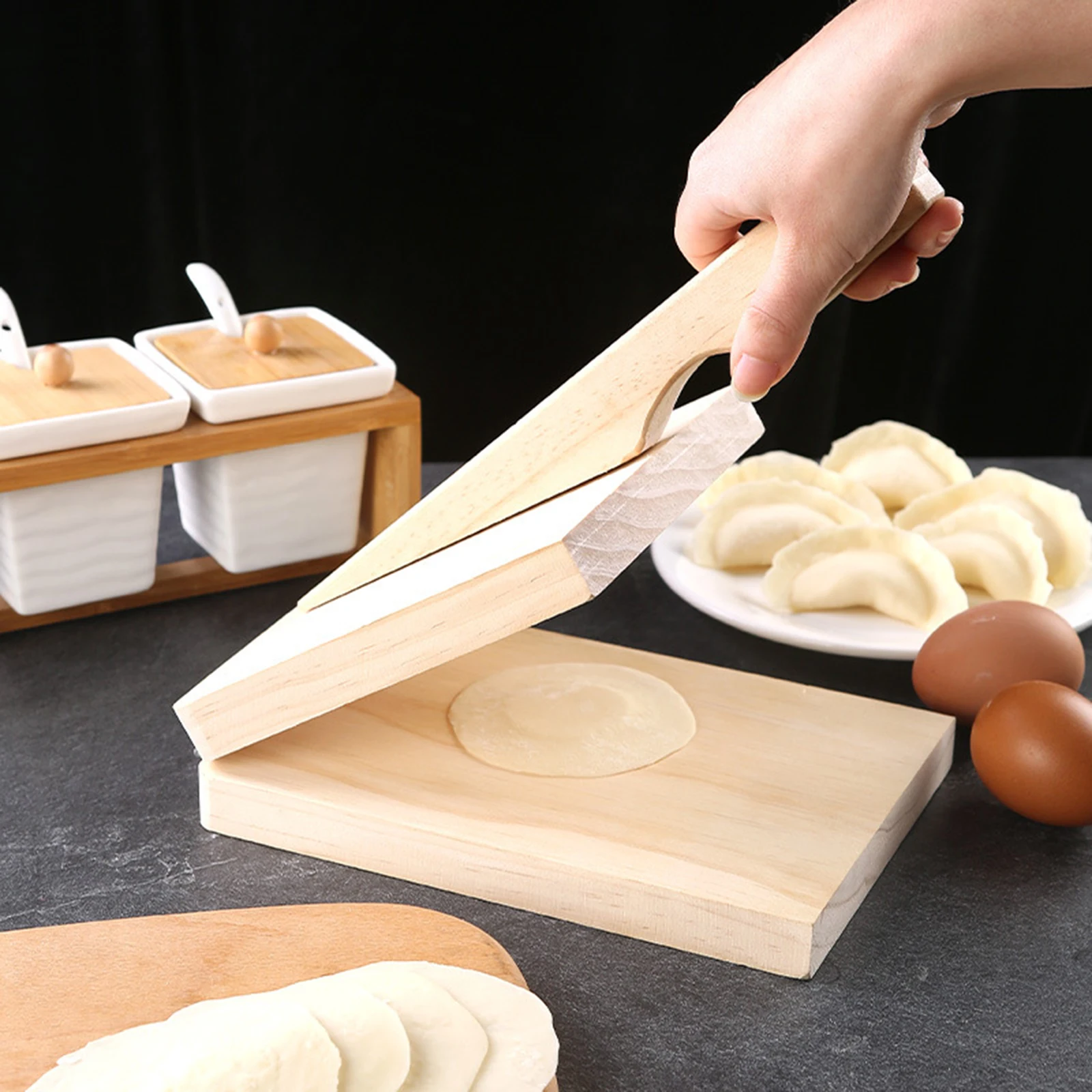 Wooden Paste Press Manual Biscuits Chinese Dumplink Wrapper Pressers Pizza