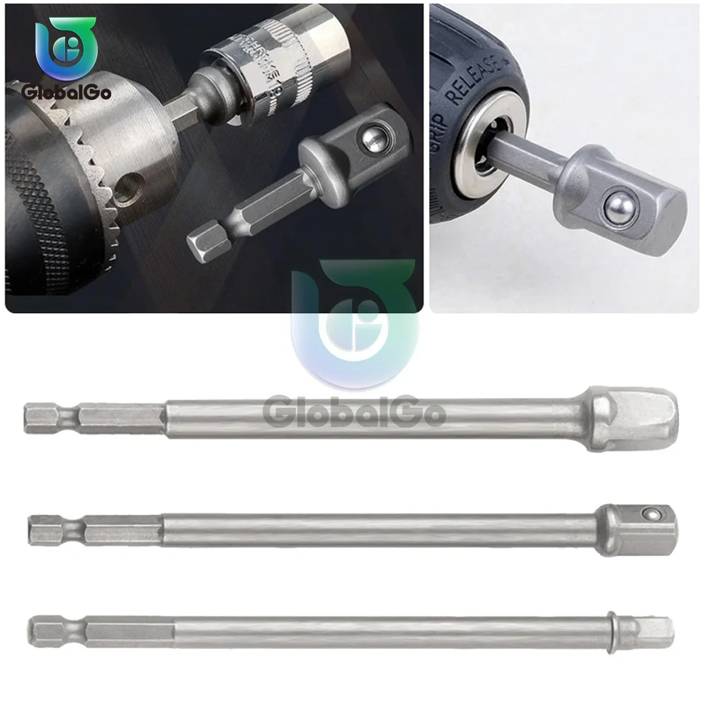 3/9pcs adattatore per presa in acciaio al cromo vanadio con grado di impatto codolo esagonale a 1/4 "3/8" 1/2 "punte per trapano di estensione Bar Set di punte esagonali potenza