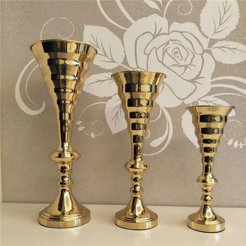 

2019 new wedding road guide gold electroplated European flower pot decoration venue layout props welcome area ornament