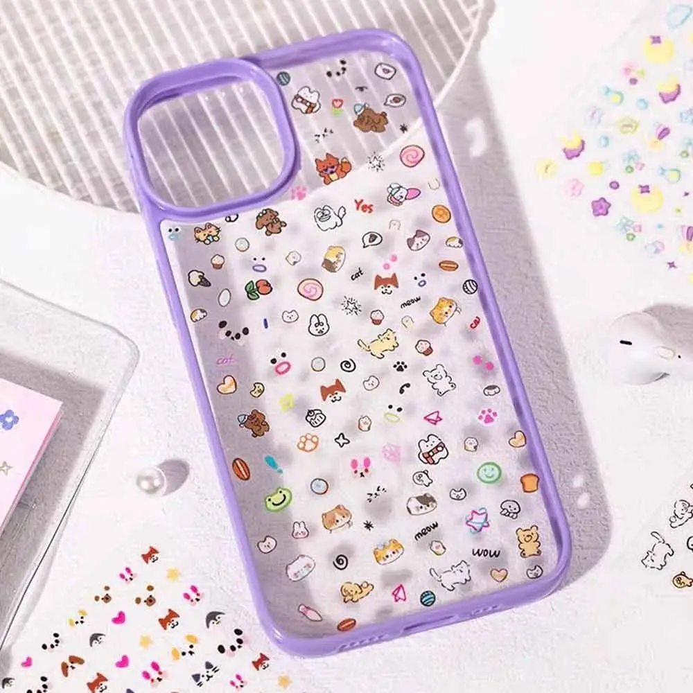 25 unids/set de pegatinas para uñas sin repetición, pegatinas autoadhesivas multifunción para tazas, pegatinas suaves de dibujos animados en relieve para decoración de uñas