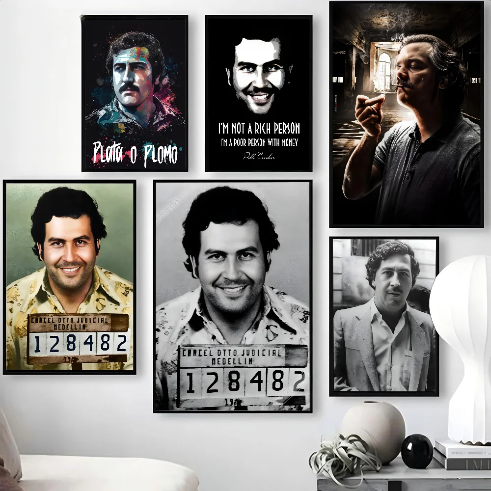 Lord Pablo Escobar Narcos Mugshot Poster Paper Print Home Living Room Bedroom Entrance Bar Cafe Art Painting Decoration