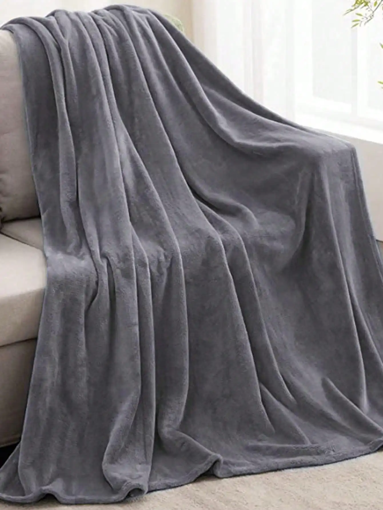 Plain Color Blanket Green Simple Throw Blanket Soft Sleeping Blanket For Household