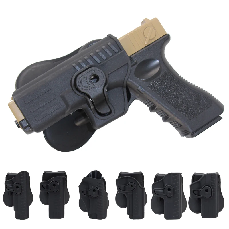 Black Psitol Gun Paddle Holster OWB for GLOCK 17 19 1911 Beretta 92 SIG SAUER S&W M&P 9MM Potable Holster Holder Case