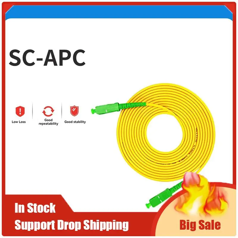 Лучшие предложения SC APC To SC APC Волоконно-оптический патч-перемычка Шнур 3,0 мм Одномодовый симплексный ПВХ G652D SM 1310/1550 Нм FTTH 2M