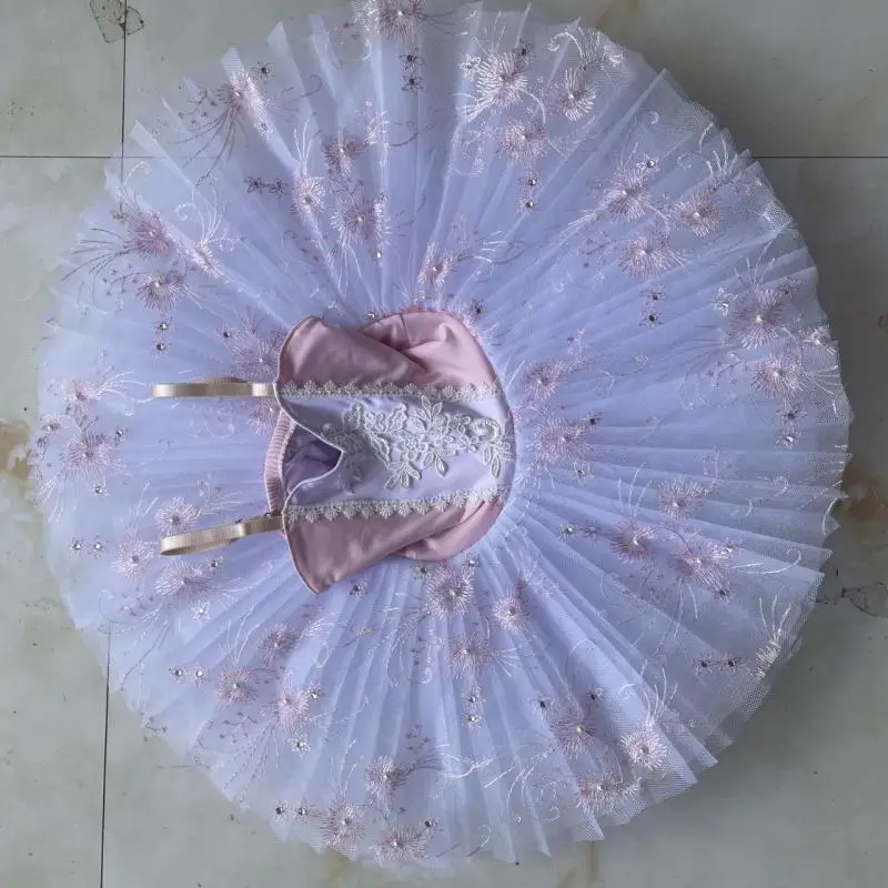 

Pink New Professional Ballet Skirts Tutu Pancake Tutu Children's Skirt Belly Dance Costumes Performance Stage Embroidery Dress