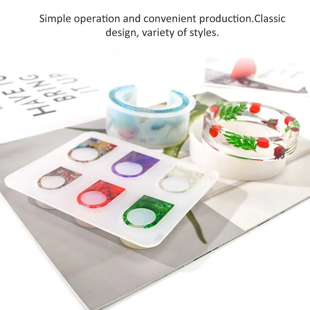 3pcs Resin Casting Molds White Silicone Mold Multiple Sizes Easy Demold Ring Silicone Mold Bracelet Silicone Mold Resin Casting