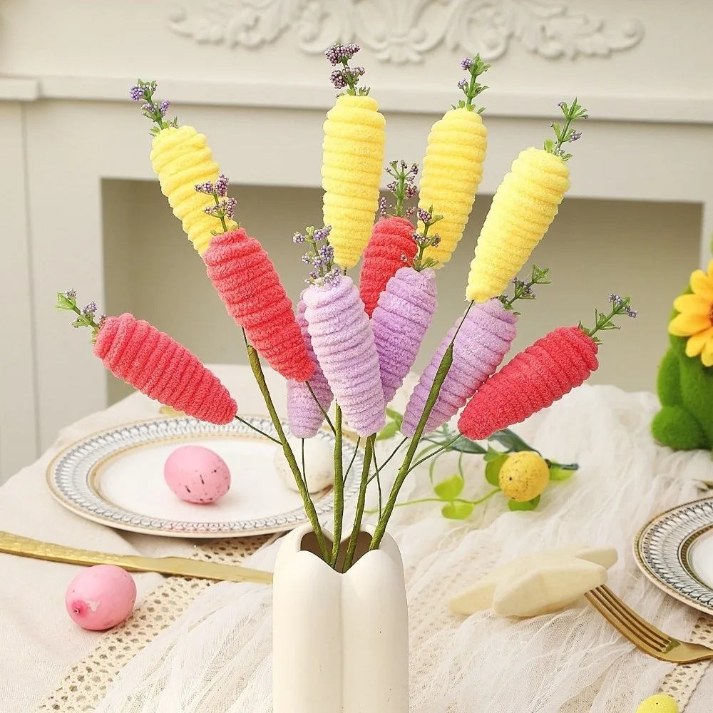 

Colorful Easter Foam Radish Branch Easter Theme Handicraft Artificial Foam Flower Exquisite Ornament Realistic Carrot Sprigs