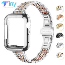 Metal Band+Case for Apple Watch Ultra 2 Strap 49mm 42mm 41mm 45mm 40mm 44mm TPU Cover Bracelet For Iwatch Series 9 8 7 6 SE 5 4