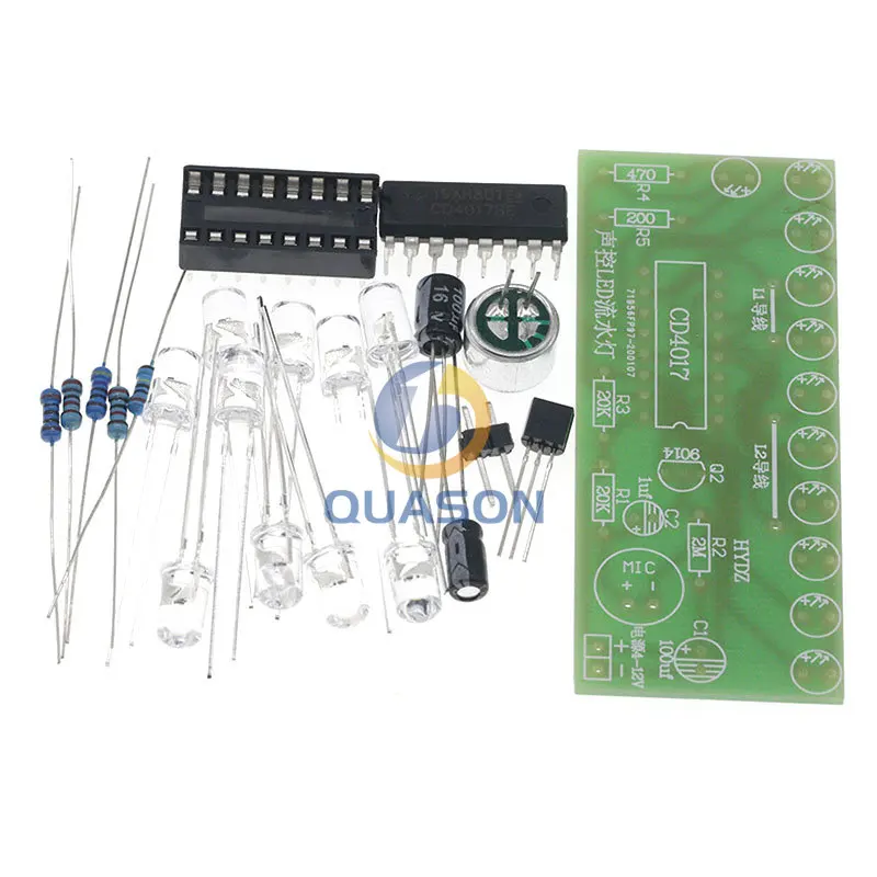 Voice activated LED Water Light Kit CD4017 Lantern Control Fun Electronic Production Teaching Training Diy Electronic Kit Module