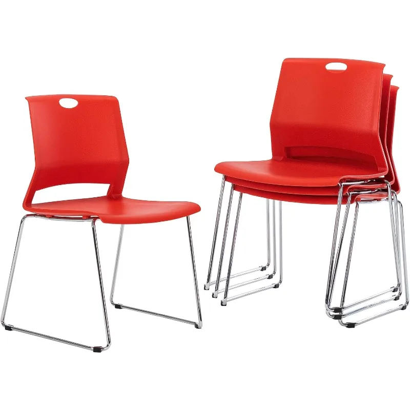 Stacking Chairs-Set of 4，stacking Chairs Are Perfect for Multi-purpose Rooms, Training Rooms, Conference Centers, Breakrooms