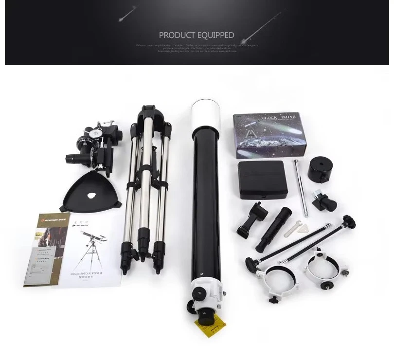 Deluxe 90 EQ Professional Astronomical Telescope with EQ2 Equatorial Mount Motor Star Watching