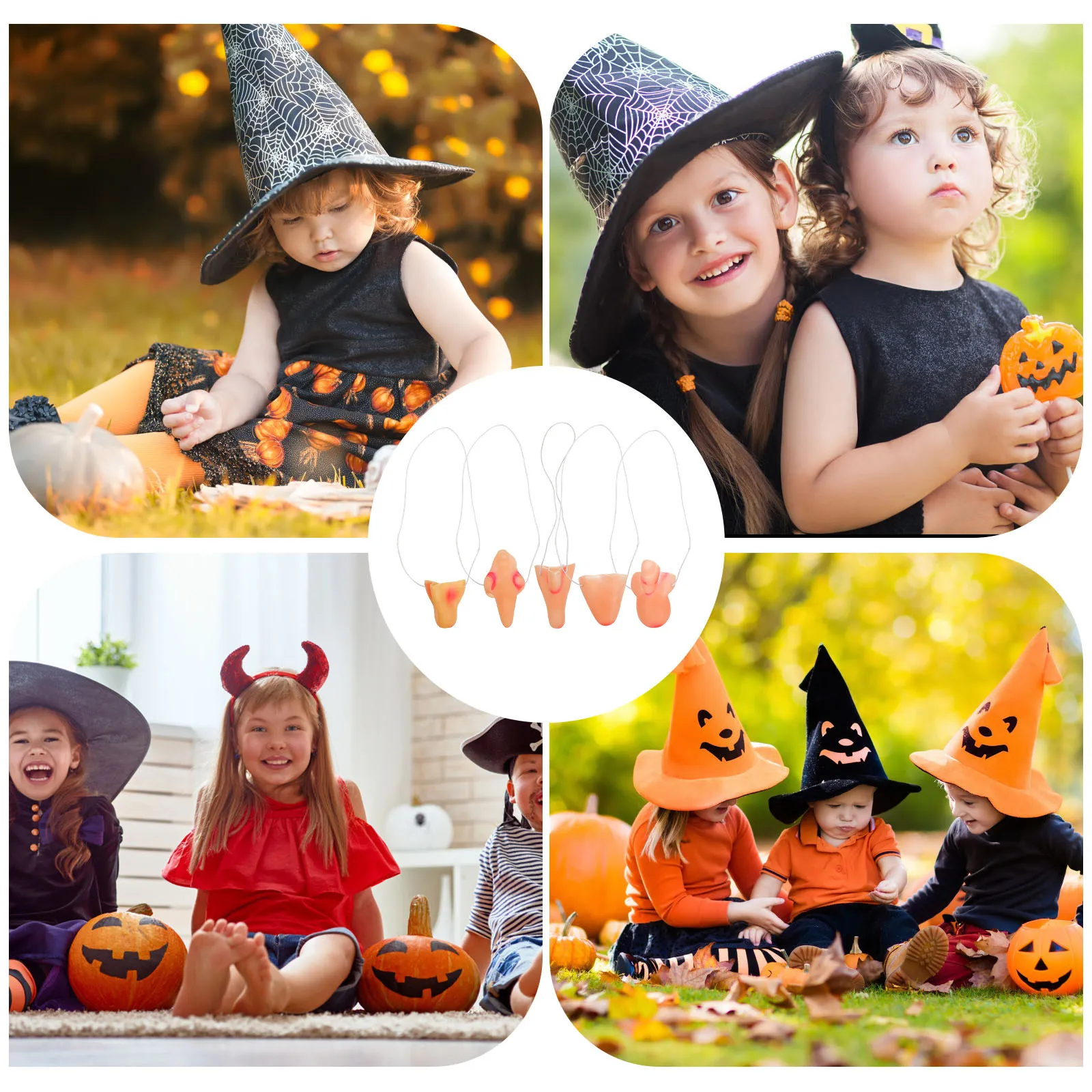 

Набор из 5 виниловых носов ведьмы для Хэллоуина, косплея, маскарада, праздничных мероприятий, забавных розыгрышей и декораций