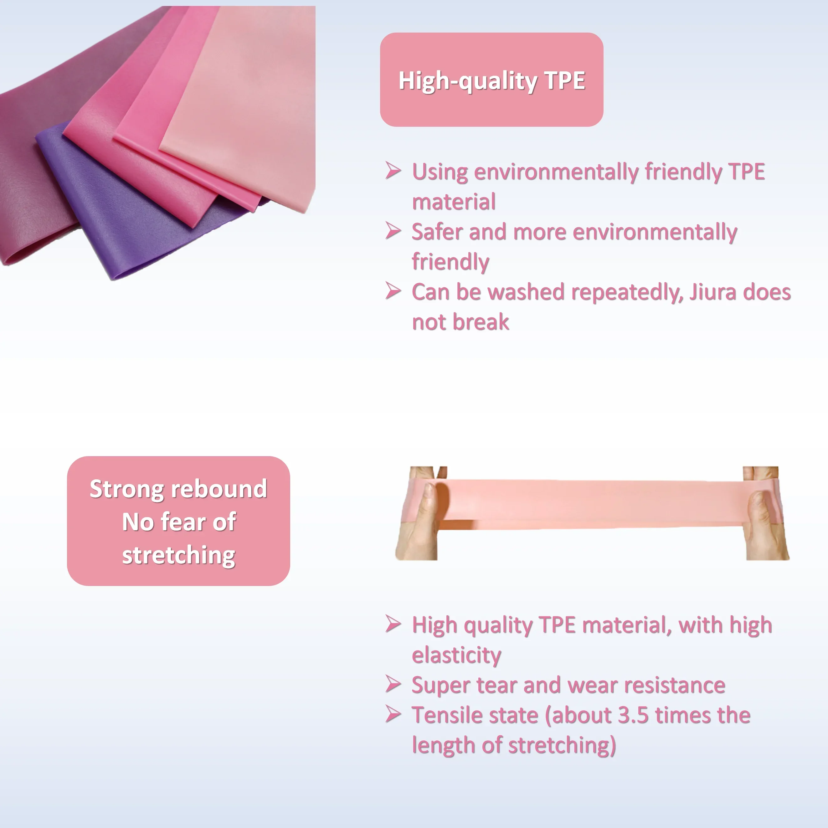 2026 Custom Wholesale Pink Gradient Mini Strength Training Resistance Loop Exercise Bands Working Out Latex Exercise Resistance