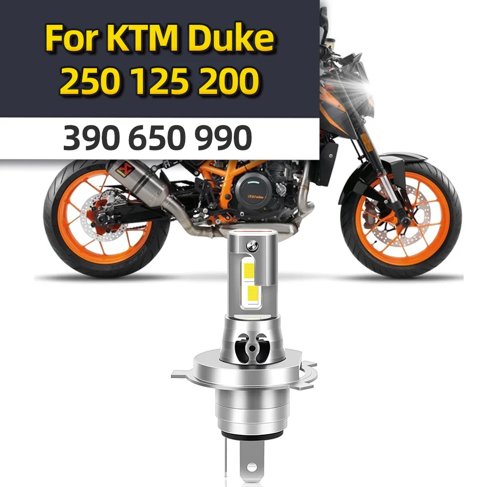 

For KTM Duke 250 125 200 390 650 990 Motorcycle 15000LM H4 9003 HB2 LED Headlight Bulb Hi/Lo Beam Autobike Moto Head Lamps 6000K