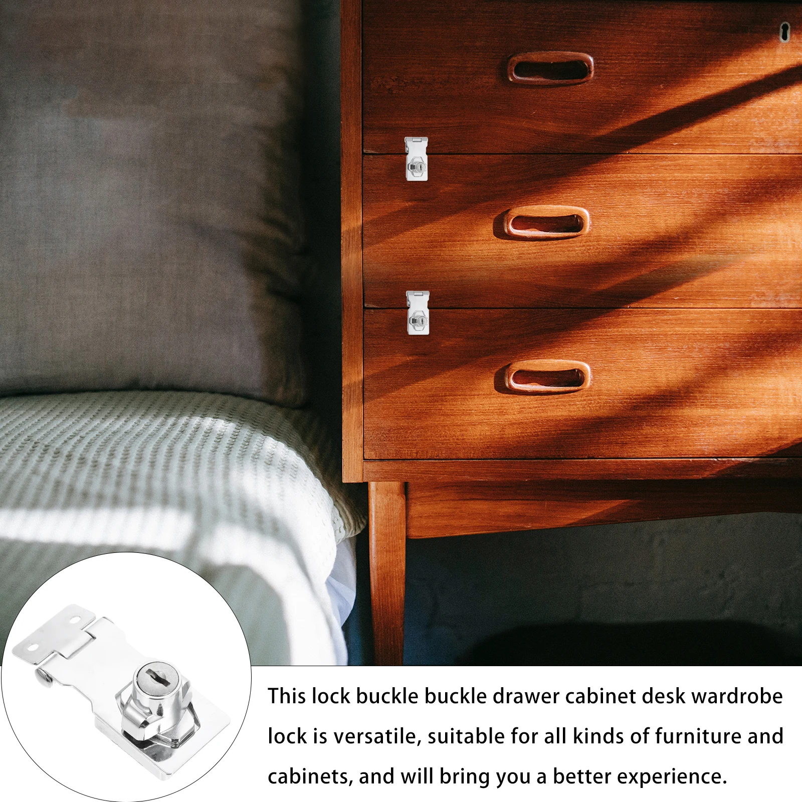 

1 Set Glass Display Cabinet Lock Buckle Security Door Latch Showcase niture Wine Cabinet Durable Anti-Theft Hardware Locks