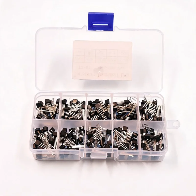 TO-92 NPN PNP Transistor Assortment Kit 200Pcs 10 Types x 20Pcs BC337 BC547 Storage Box for DIY