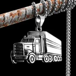 Trucks Driver Stainless Steel Men Necklaces Pendant Chain Punk Rock Unique New In For Women Fashion Jewelry Gifts Wholesale