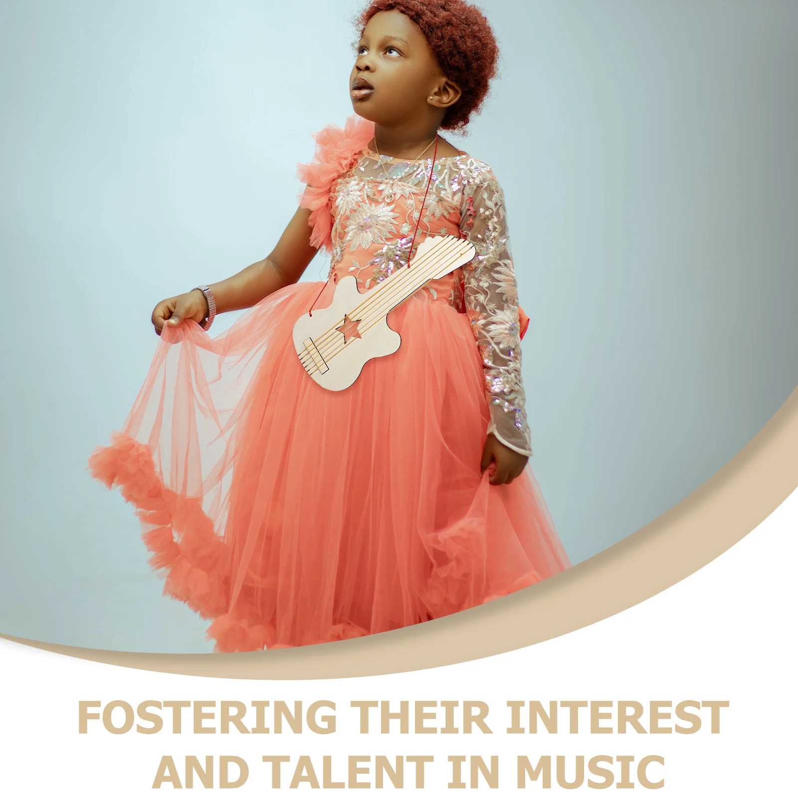 مجموعة أدوات يدوية للجيتار الخشبي غير المكتمل للأطفال مصنوعة يدويًا لوحة موسيقية فنية لمستلزمات حفلات أعياد الميلاد