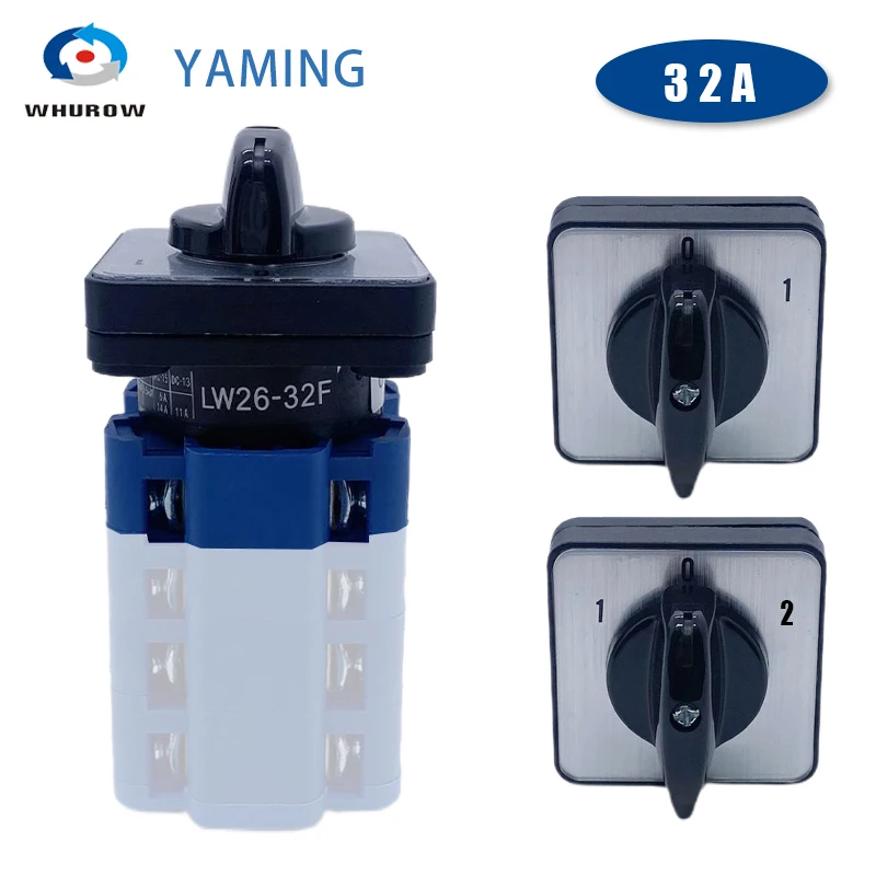 LW26-32F C02/1 السلطة قطع المحرك آلة أداة 32A الفضة الاتصال العالمي تحويل الروتاري كام التبديل