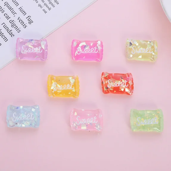 10Pcs Cute Lollipop Candy Y2K Kawaii Resin Junk Phone Case Charms Decoration Food Charm Refrigerator Magnet Flat Back Diy Craft