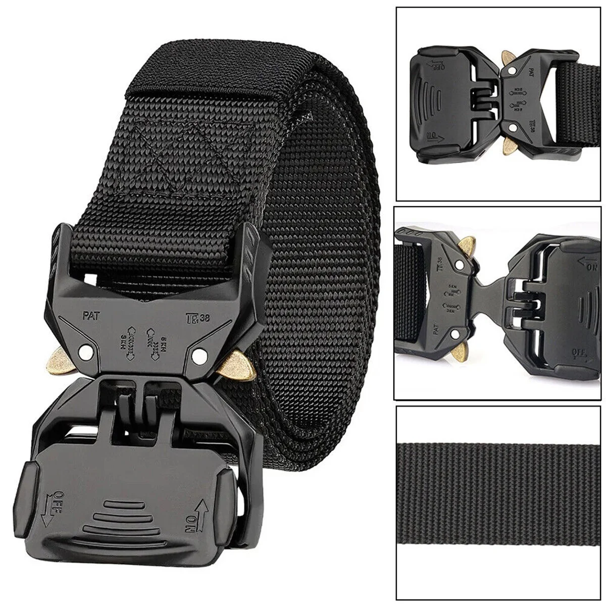 Men's Belt Outdoor Hunting Tactics Belt Multi Functional Buckle Nylon High Quality Buckle, Heavy-Duty Riggers Belts