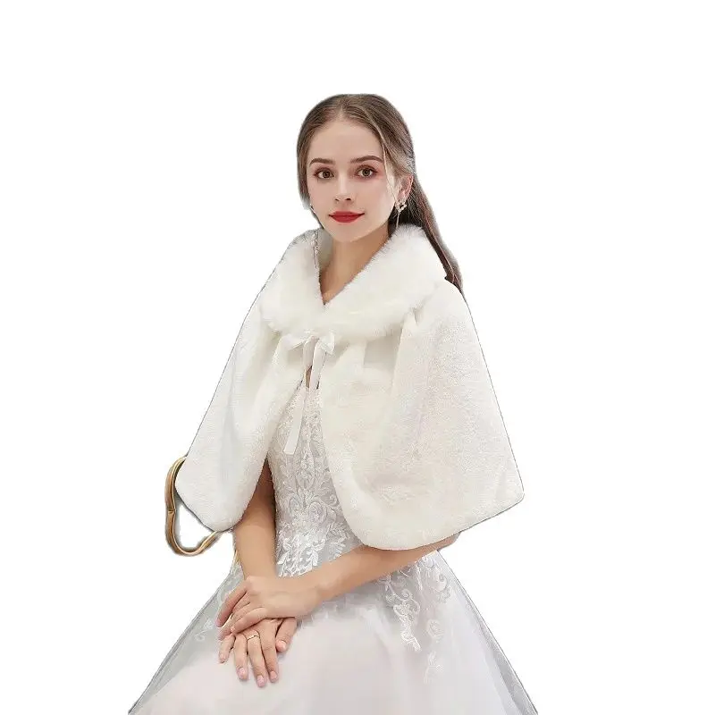 Faux Fur Bolero nupcial para As Mulheres, Capa Do Casamento, Casaco, Jaqueta, Festa Fur Wrap, Bride Cloaks, Real Pictures, Em Estoque, Inverno