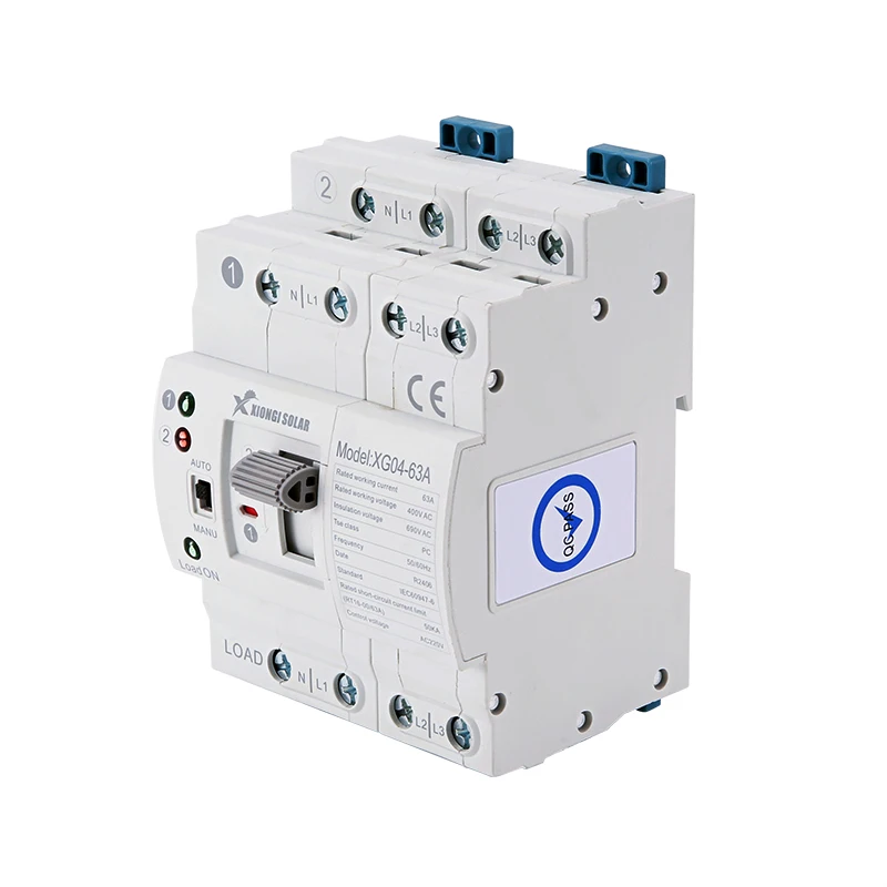 Imagem -02 - Xiongisolar-interruptor de Transferência Automática de Dupla Potência Interruptor de Transferência Doméstica para Gerador Ats 220v 6a a 63a 50hz 60hz