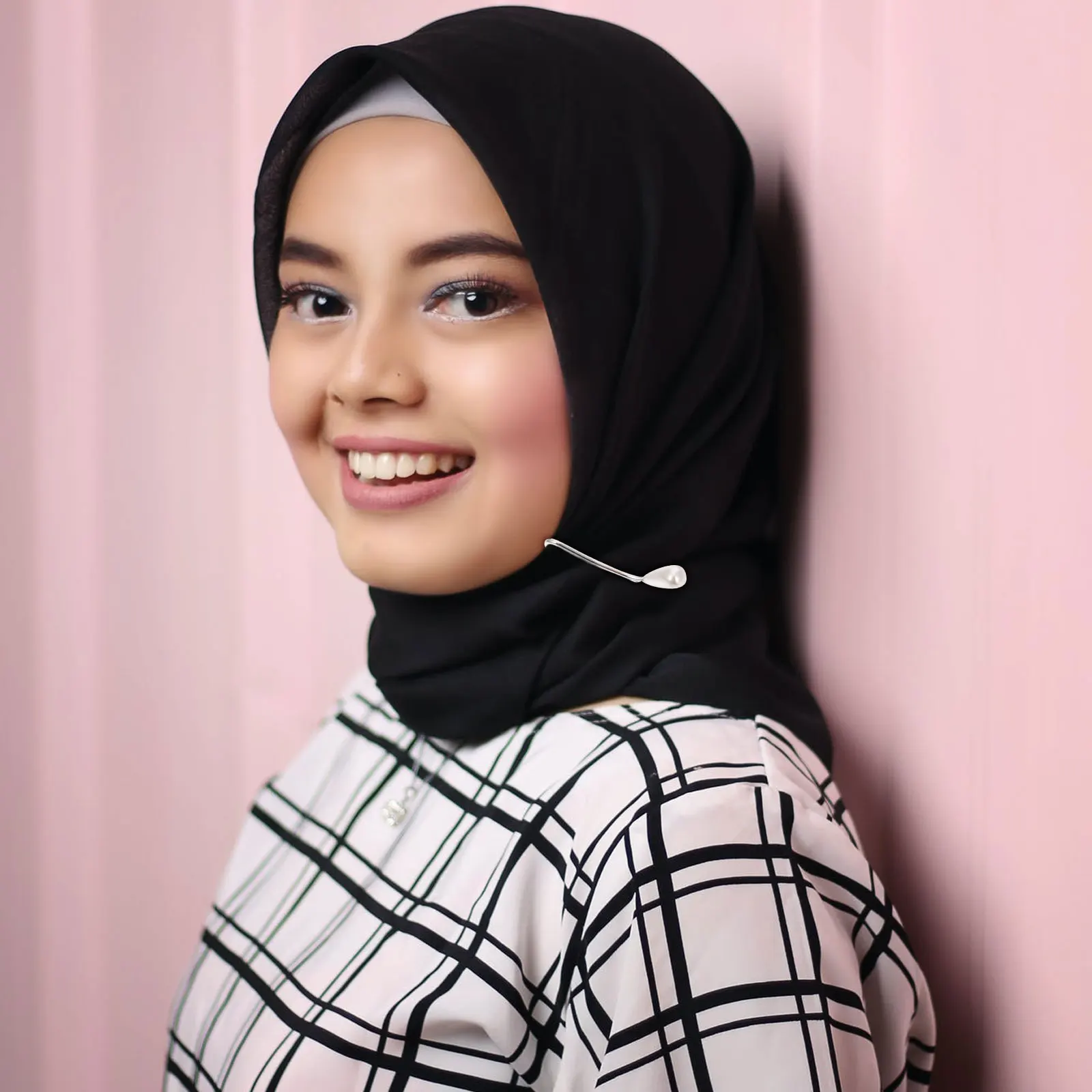 

24pcs Pearl U-Clip Silk Scarf Clips For Hijab Fixing Neck Scarf Brooch Decorative -Shaped Clip Women Fashion Jewelry