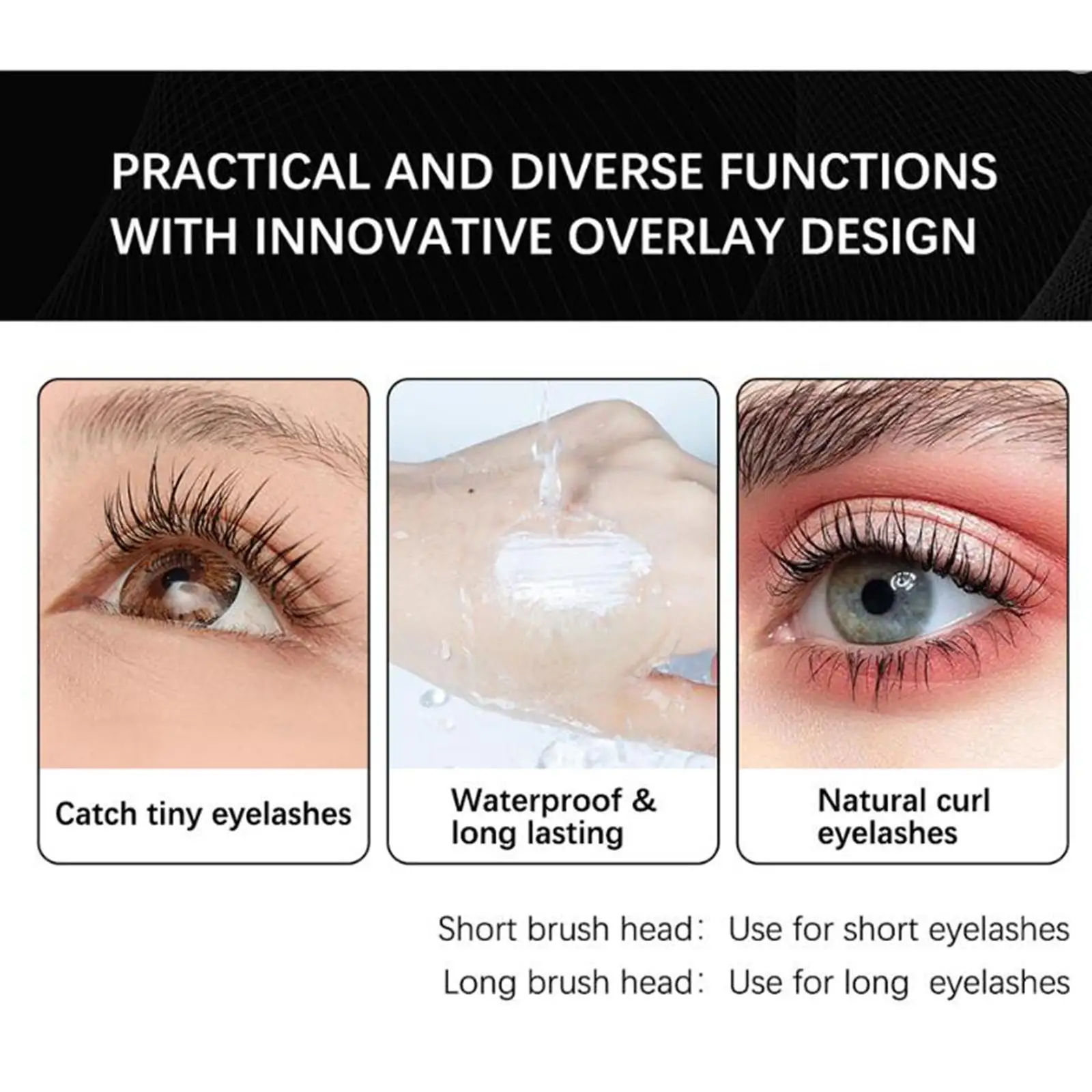 Glatte Wimpern-Mascara, stärkend weißes Licht, verlängert, voluminös