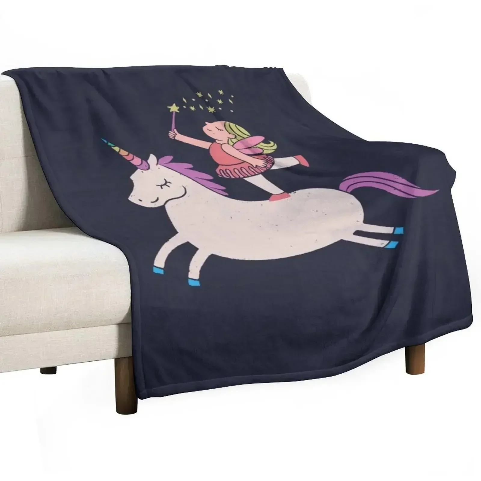 Unicorn fairy ballerina Throw Blanket Blankets For Baby christmas gifts Custom Beach Blankets