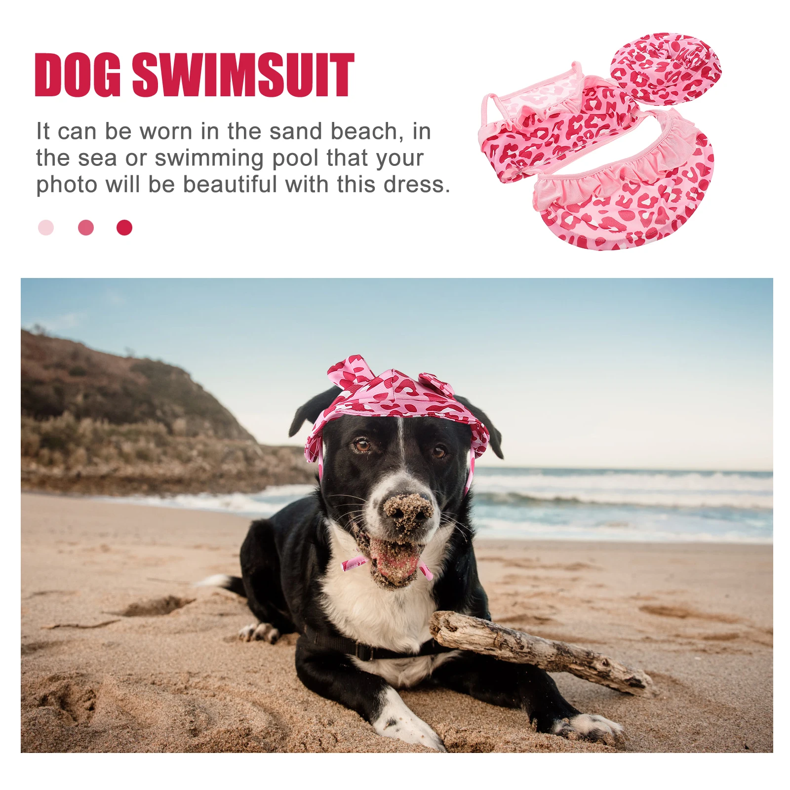 

Pet Swimsuit Dog Apparel Small Dogs Beach Dress Pink Swimsuits Puppies Light Weight Breathable Texture Summer Holiday Pet