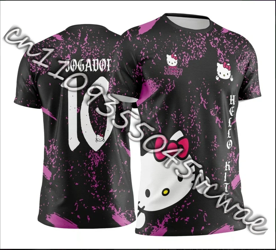 

Новая коллекция Sanrio Hello Kitty: летняя спортивная футболка для мужчин и женщин, повседневный топ 2026