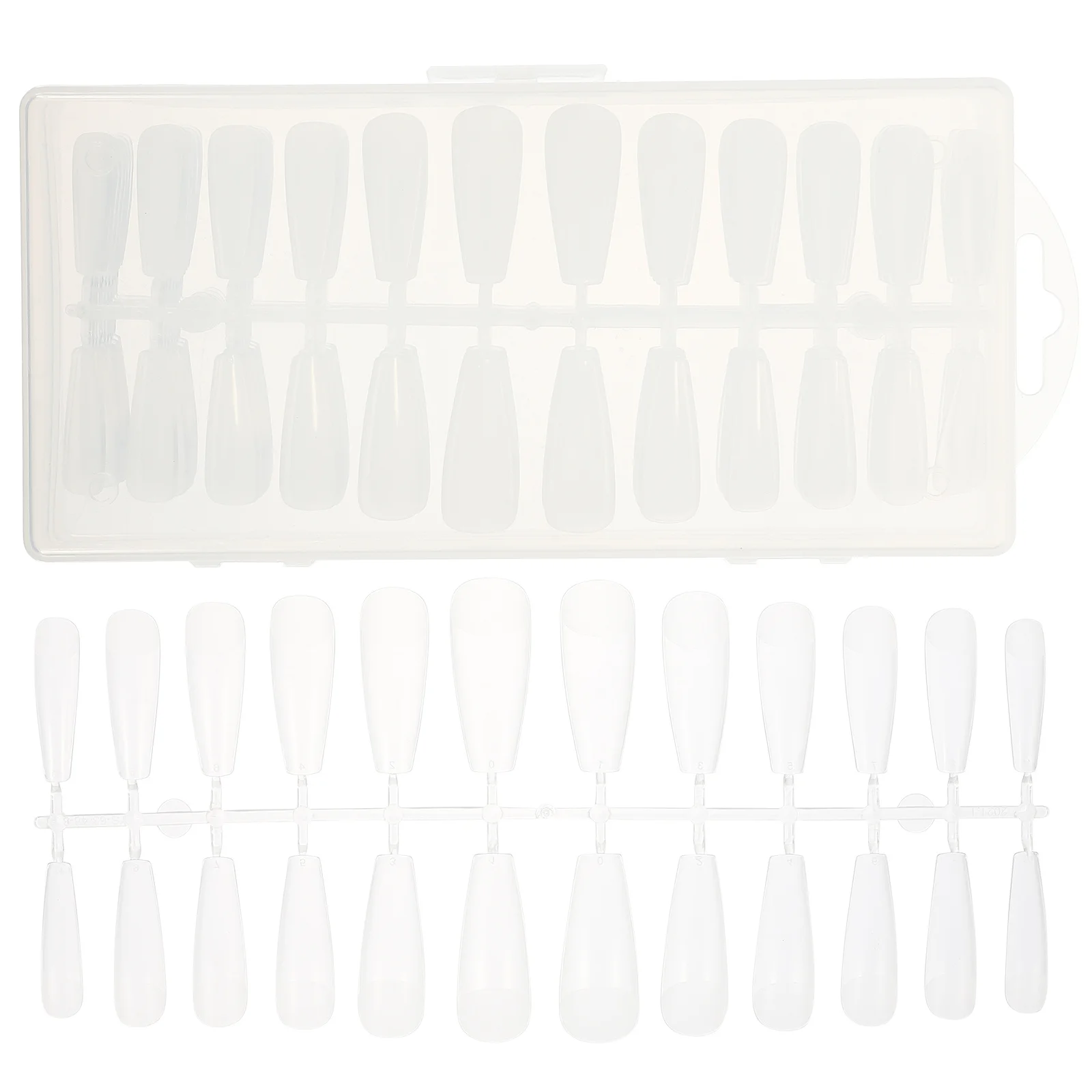 Klare, vollständig abdeckende künstliche Nägel, quadratisches Randdesign, einfach zu trimmende Farbe für DIY-Maniküre zu Hause, Salon, Hochzeit, Party