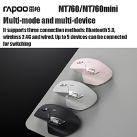 Rapoo MT760/MT760Mini Multi-mode Rechargeable Wireless Mouse Ergonomic 4000 DPI Support Up to 4 Devices Bluetooth Mouse