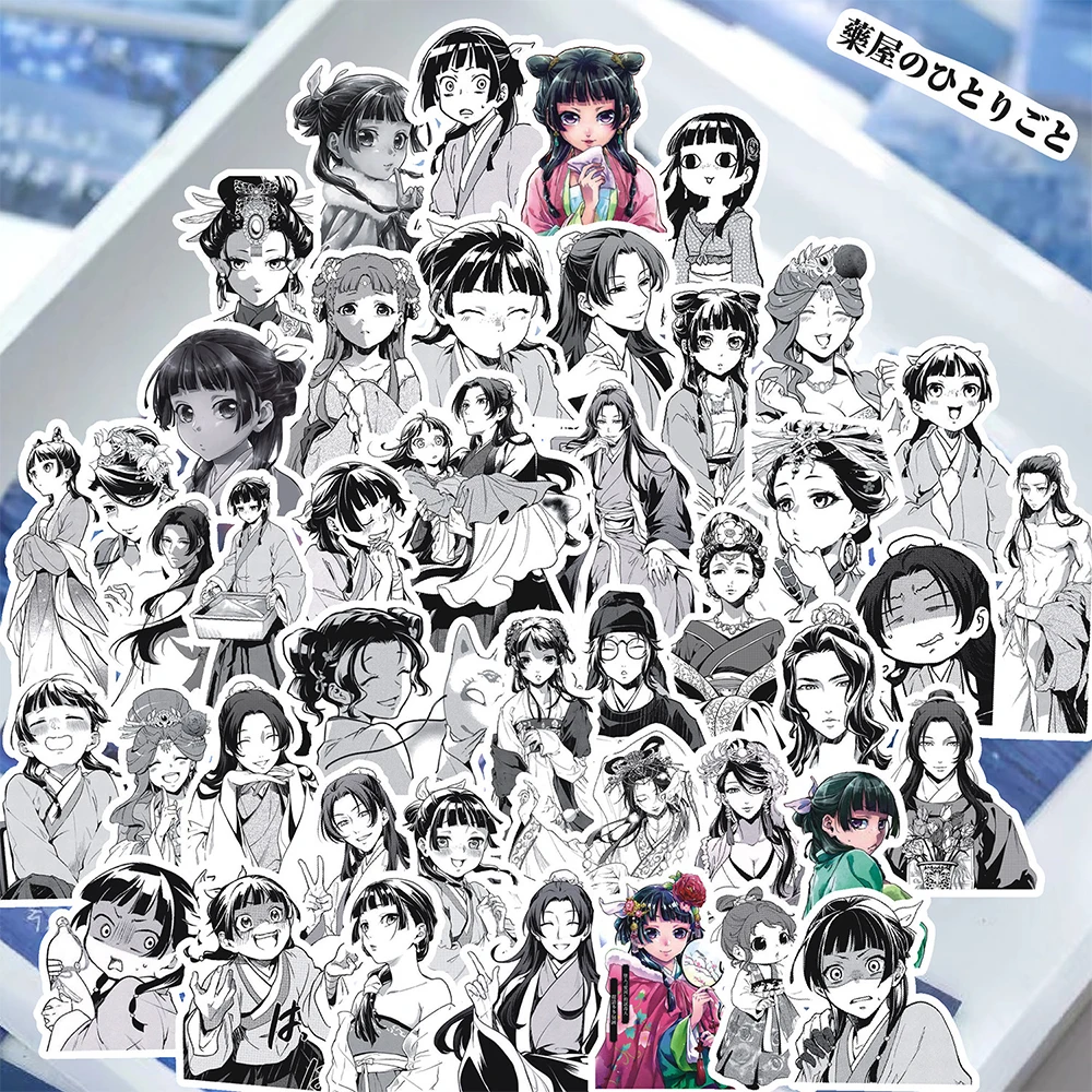 10/30/88pcs Black White The Apothecary Diaries Anime Stickers Cute Girl Maomao Cartoon Decals for Skateboard Laptop Cool Sticker