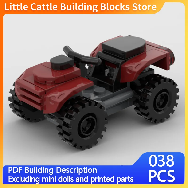 City Car Model MOC Building Bricks Dark Red All-Terrain-Vehicle Modular Technology Gifts Holiday Assemble Children Toys Suit