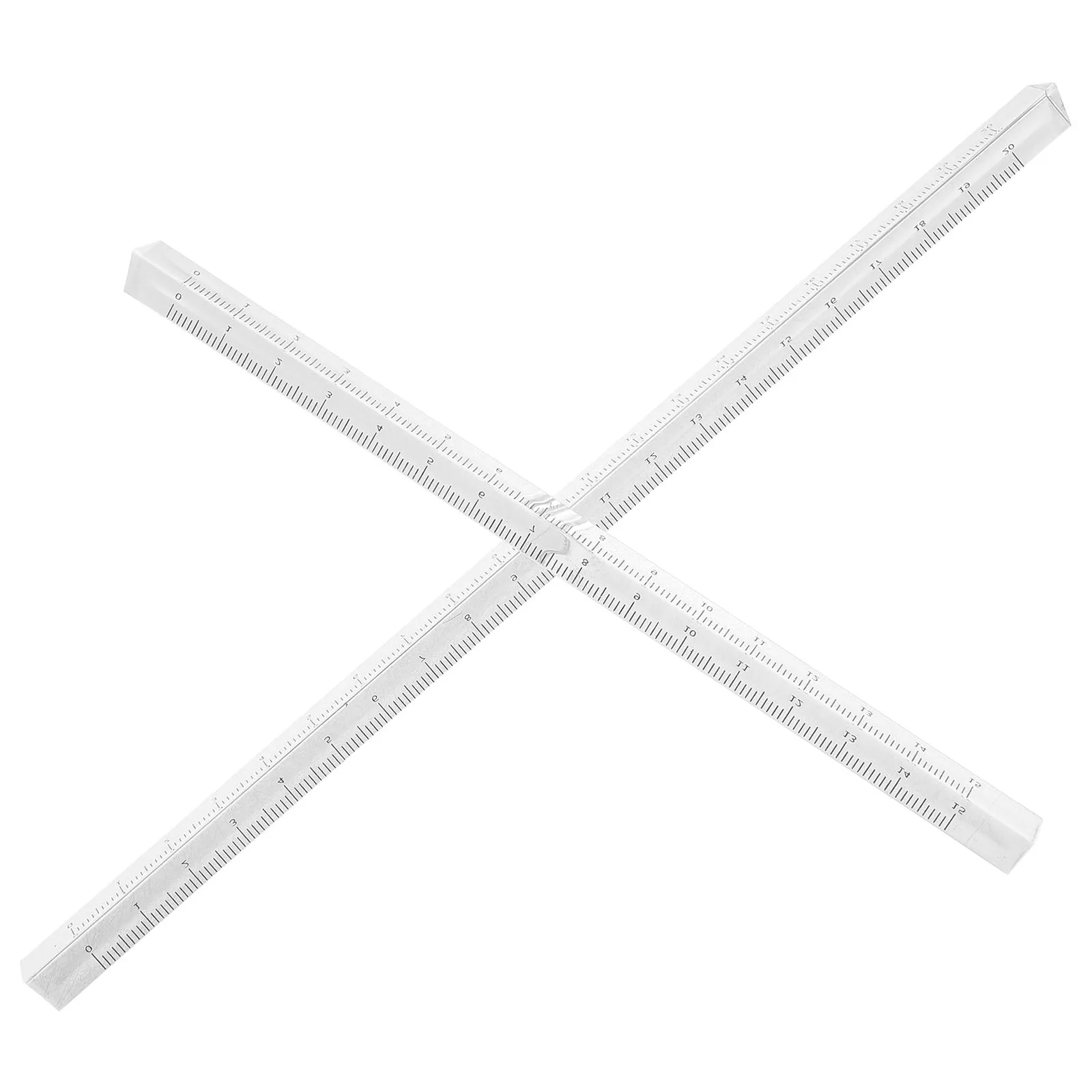 

2pcs Transparent Triangular Ruler Clear Measuring Tool For Students Drawing Classroom Lightweight Plastic School Office