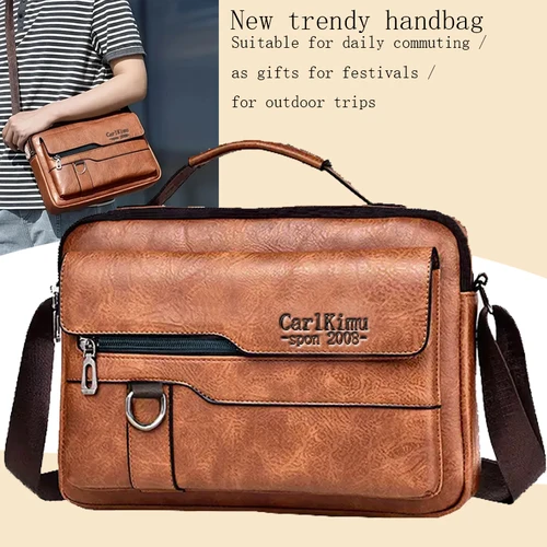 Imagen 1 del producto Elegante Bolso Mensajero de Piel Sintética Multicolor con Correa Ajustable, Ligero para el Transporte Diario, Viajes al Aire Libre, Bolso Funcional y con Estilo