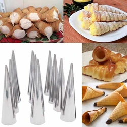 6 Pcs/set Stainless Steel Molds Pastry Cream Horn Cake Bread Mold Conical Tube Cone Roll Moulds